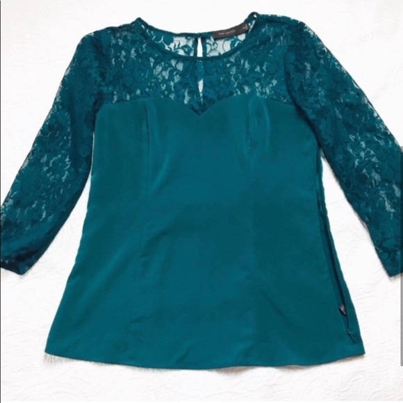 The Limited Sweetheart Lace Blouse Green Size S - Picture 4 of 7